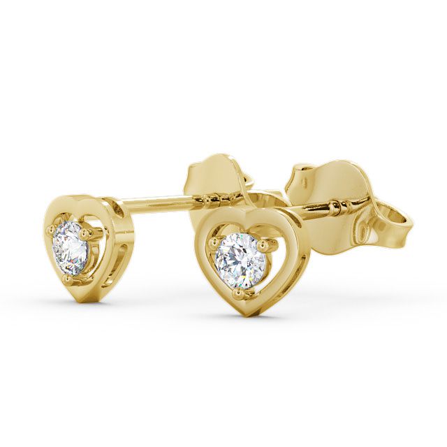 1.00 CT Certified VS/SI Lab Grown Diamond Heart Shape Stud Earrings 925 Sterling Silver With Vermeil Gold